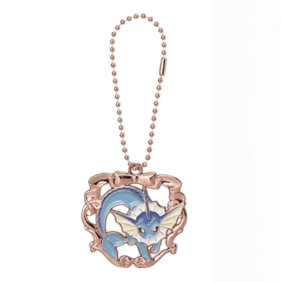 Pokemon Vaporeon Rose Gold Metal Bag Charm Keychain - Picture 1 of 7